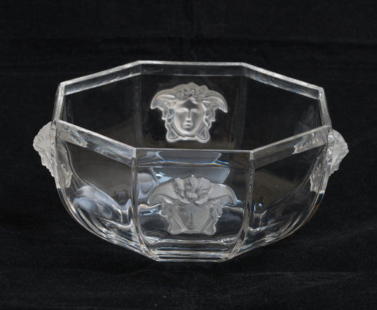 Versace Medusa Art Glass Bowl By Rosenthal Moulded With 3D Heads (3184)