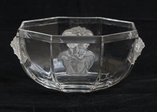 Versace Medusa Art Glass Bowl By Rosenthal Moulded With 3D Heads (3184)