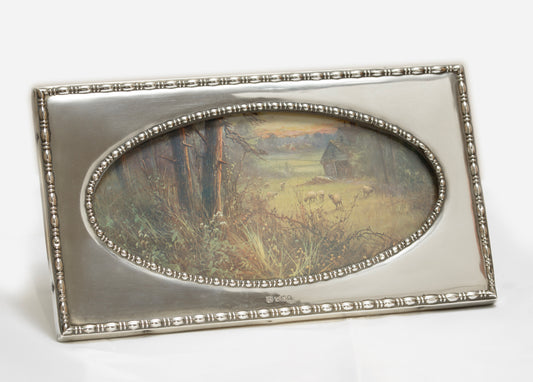 Antique Sterling Silver Photo Frame Landscape Sheffield Hallmark 1913(3223)