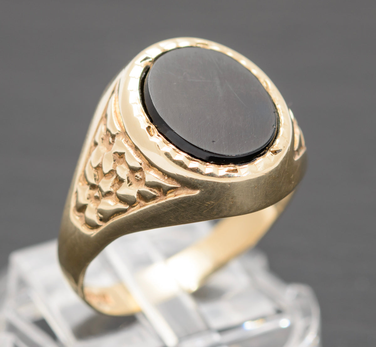 Mens rings black on sale onyx