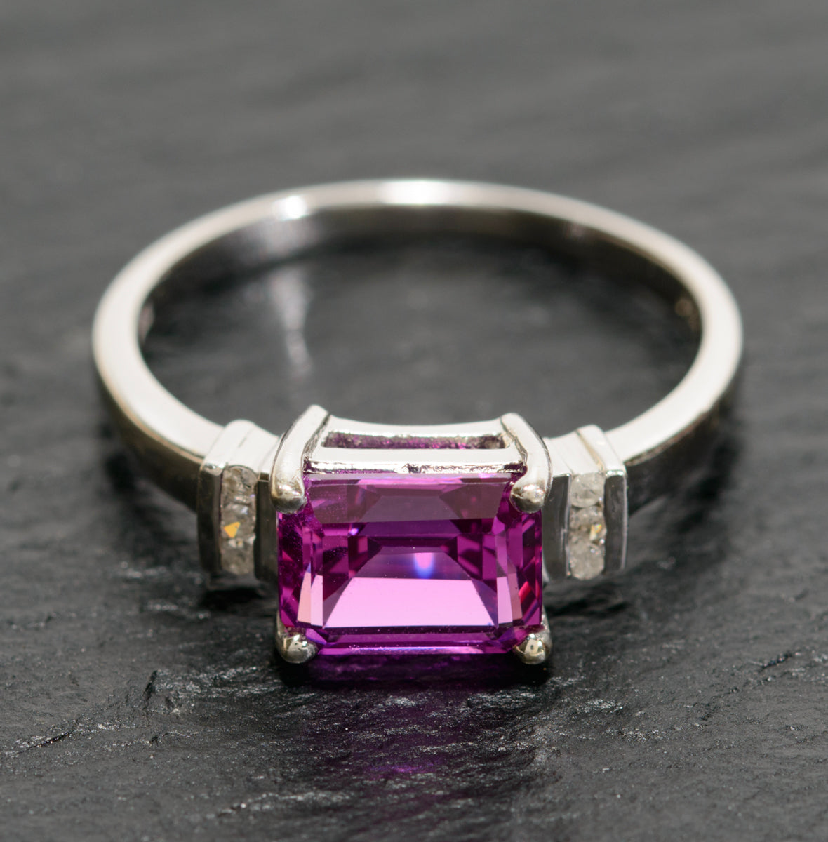 10K White Gold Pink Sapphire deals Ring