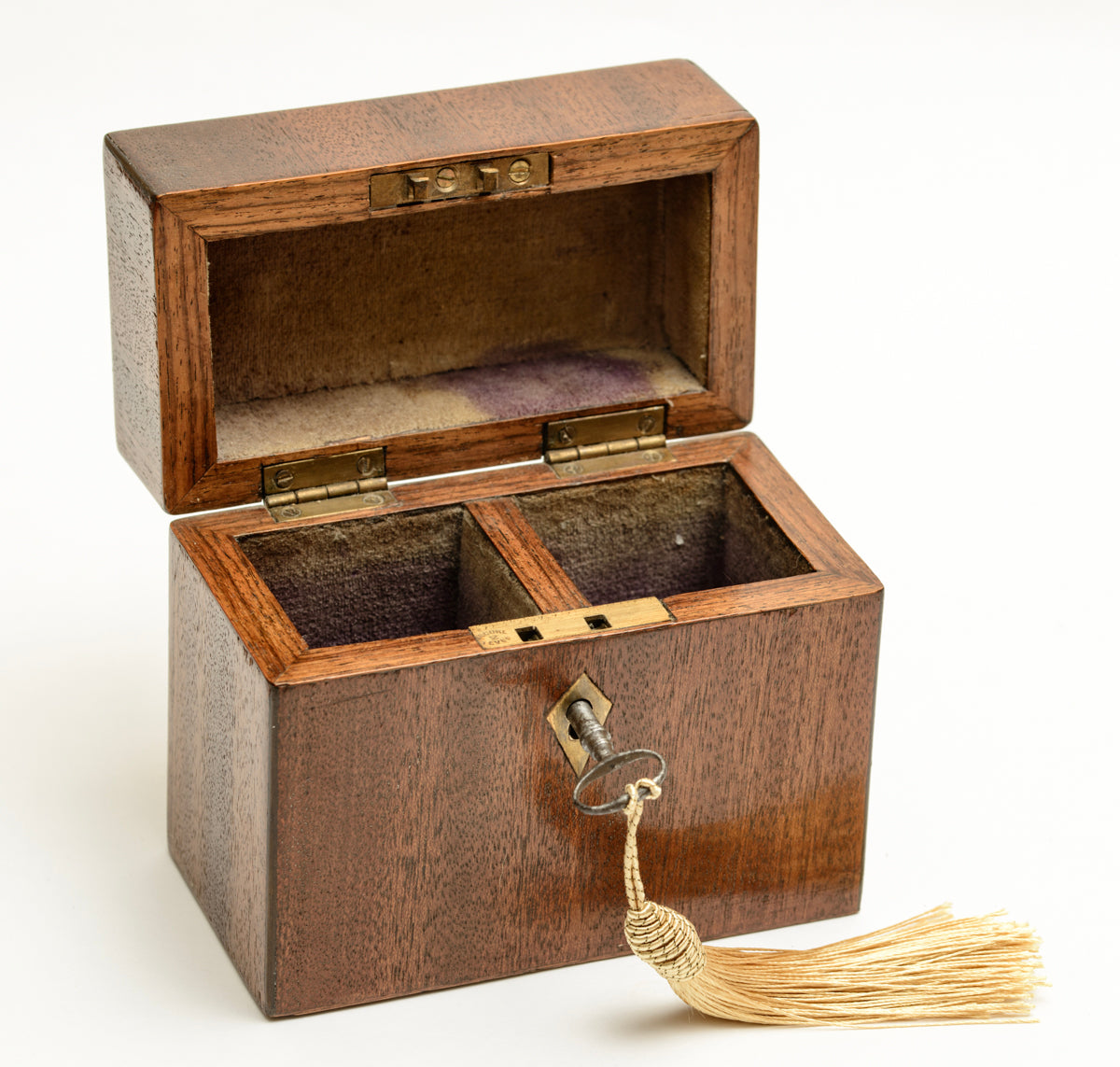 Antique Victorian Wooden Scent Box With 2 Yardley Perfume/Salt Bottles (A2168)