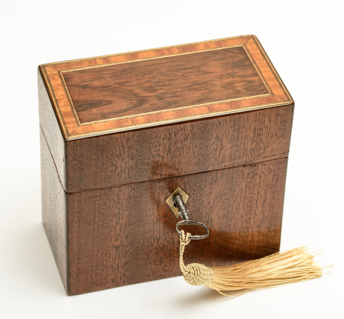 Antique Victorian Wooden Scent Box With 2 Yardley Perfume/Salt Bottles (A2168)