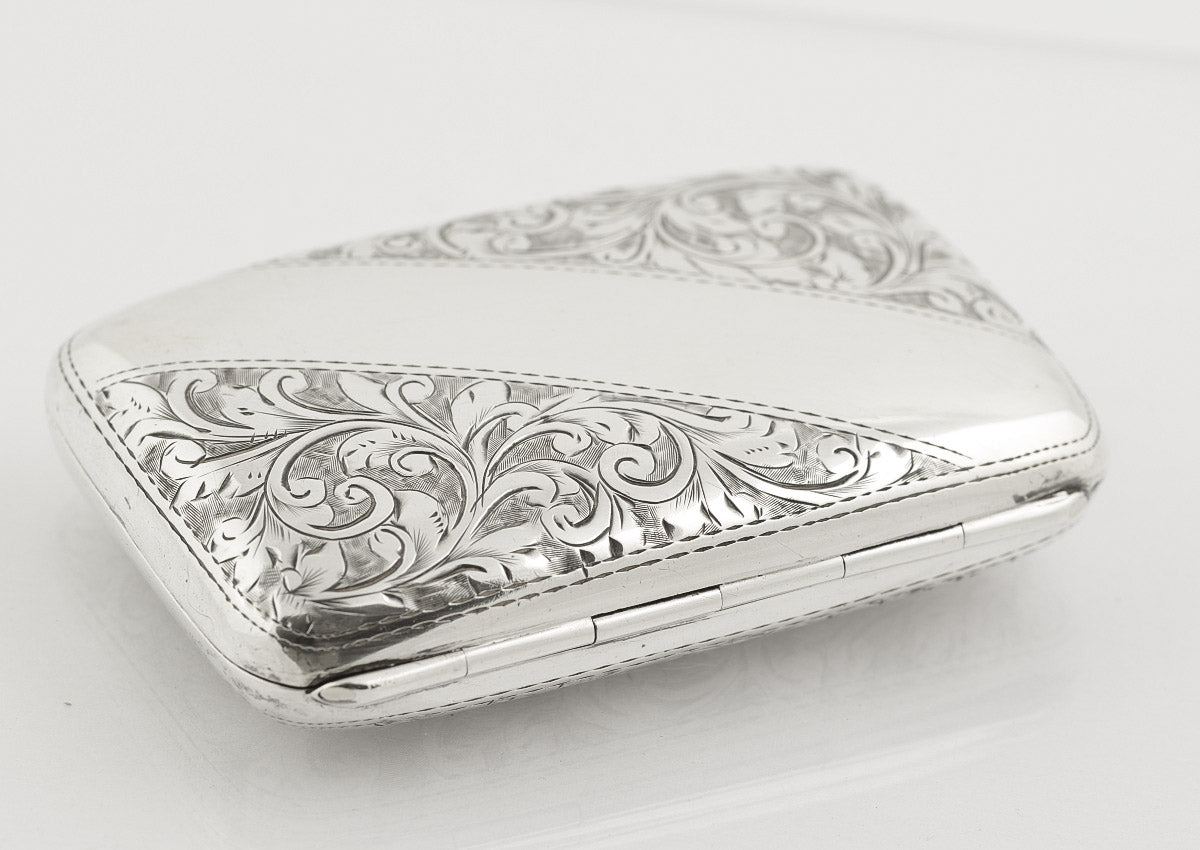 Antique Edwardian Sterling Silver Hallmarked Compact Cigarette/Cigar Case (B2197)