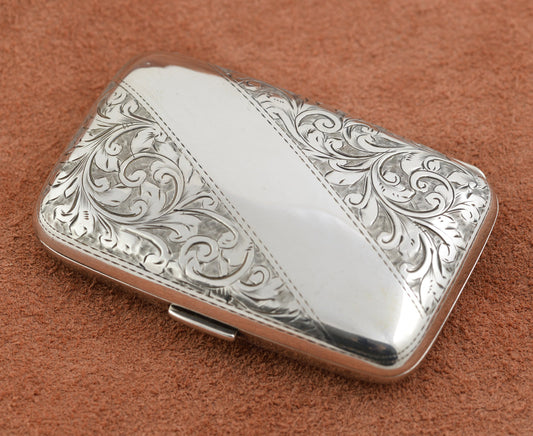 Antique Edwardian Sterling Silver Hallmarked Compact Cigarette/Cigar Case (B2197)