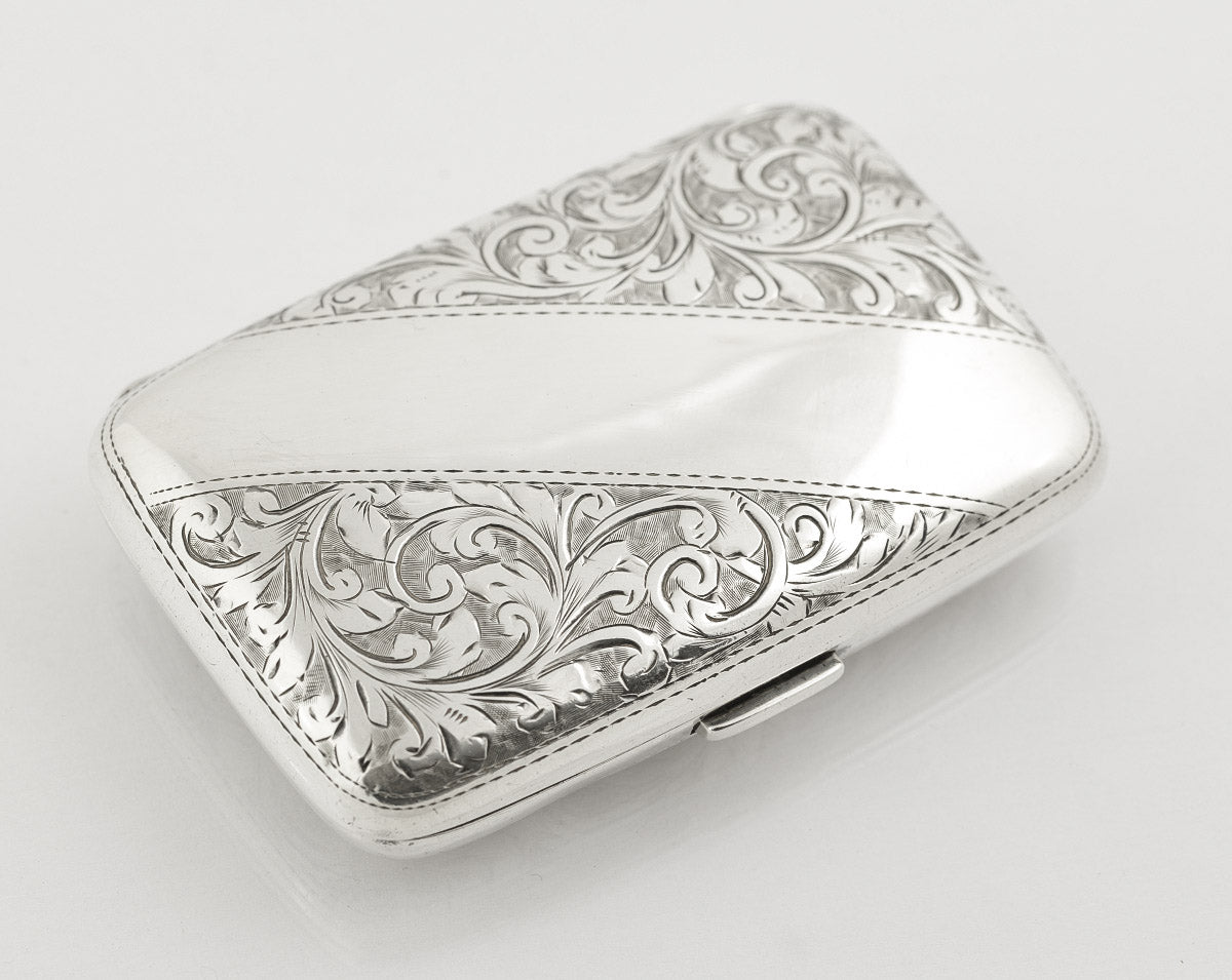 Antique Edwardian Sterling Silver Hallmarked Compact Cigarette/Cigar Case (B2197)