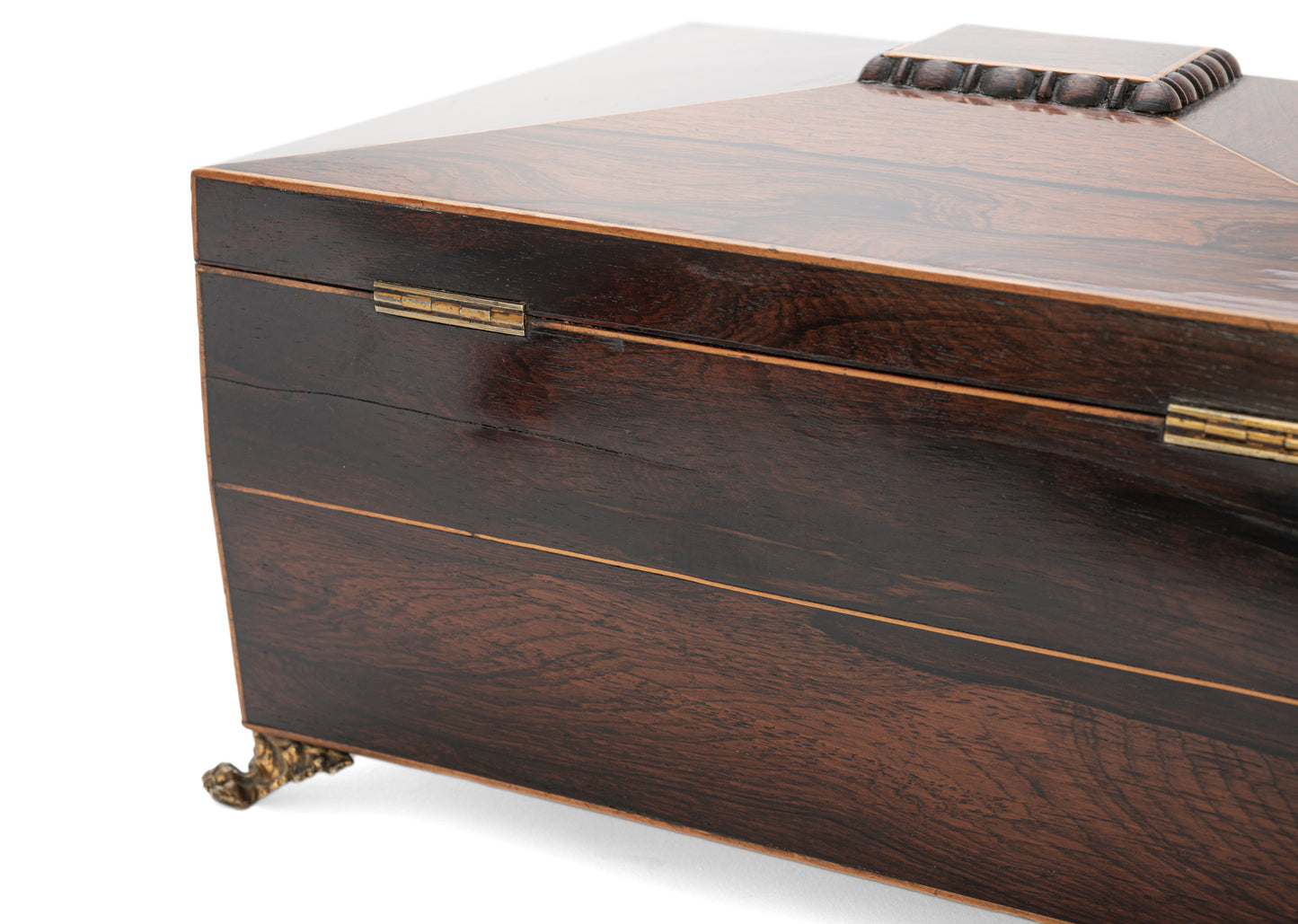 Antique Georgian Regency Rosewood & Box Wood Strung Work or Table Box c1825 (Code 2138)