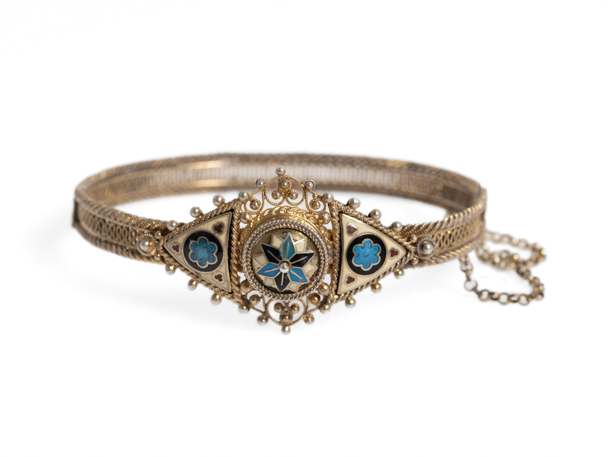 14ct Gold & Diamond Russian Bracelet (568L) | The Antique Jewellery Company