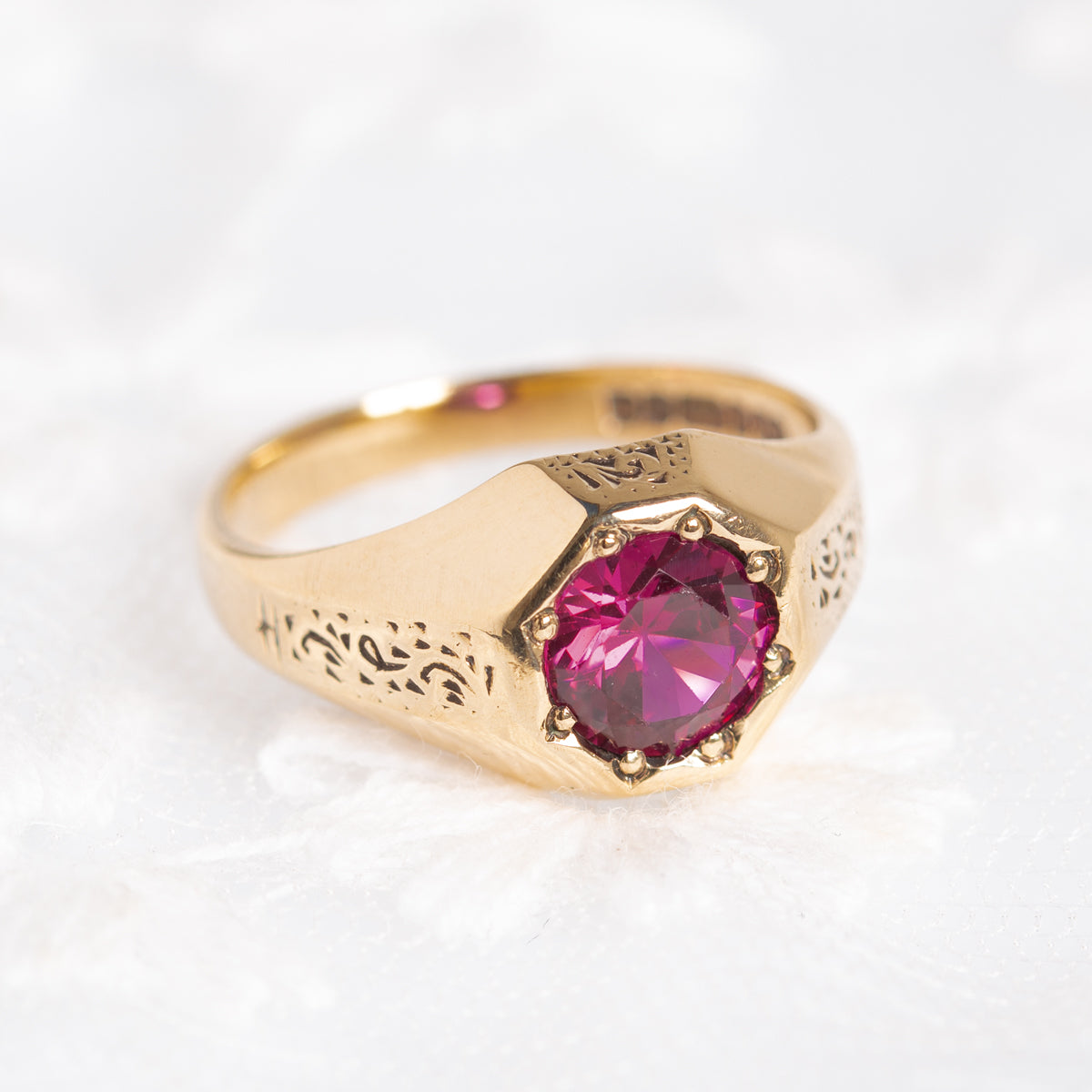 Mens ruby and hot sale diamond ring