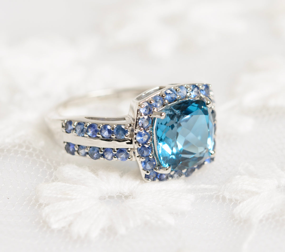 Tanzanite and topaz on sale ring