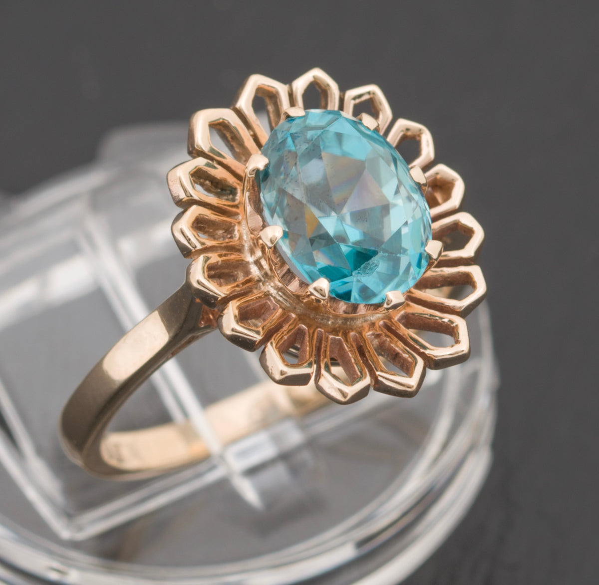 Antique blue hot sale zircon ring