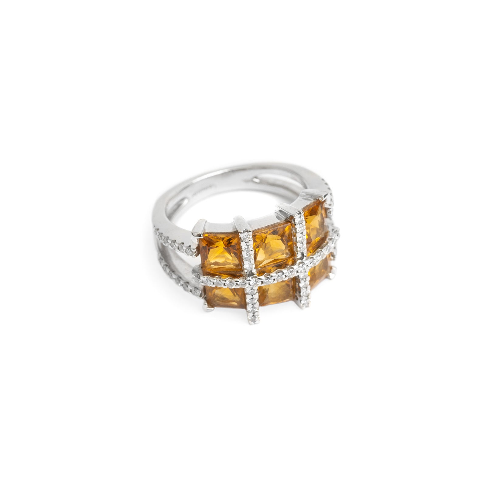 Square cut citrine on sale ring