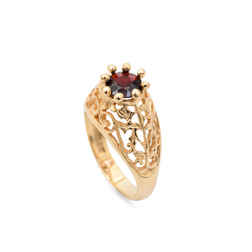 直送送料無料 96年製 A&G crown×garnet ring 925 | artfive.co.jp