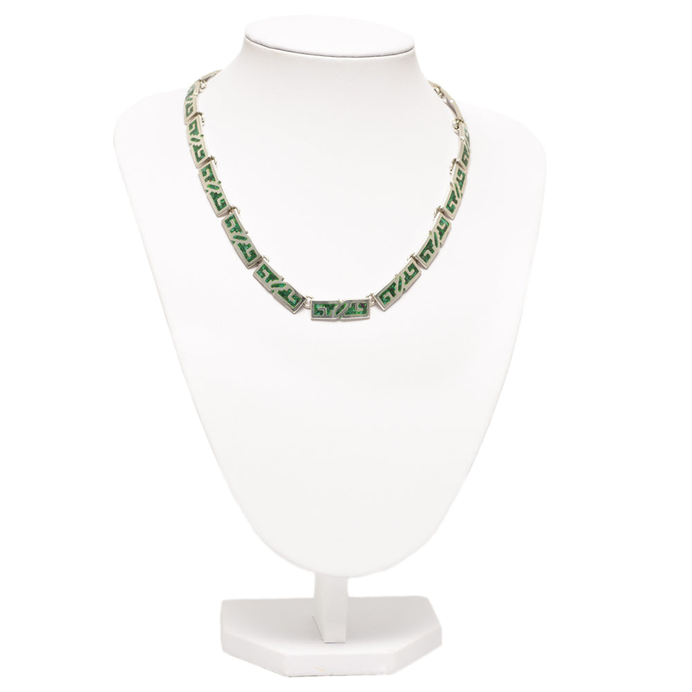 Sterling silver sales malachite necklace